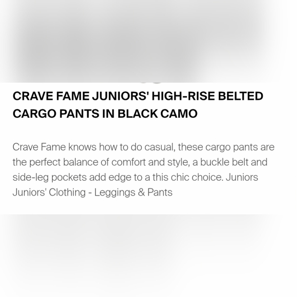Almost Famous Crave Fame Juniors High-rise Belted Cargo- In Camo - Picture 8 of 8